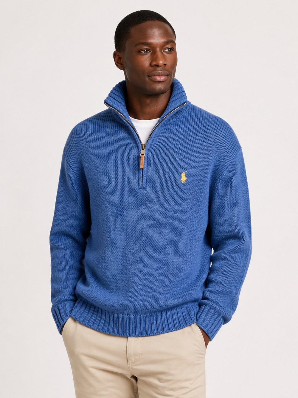 Vintage 90’s Polo Ralph Lauren Polo Ralph Lauren Half-Zip Cotton Jumper in Blue